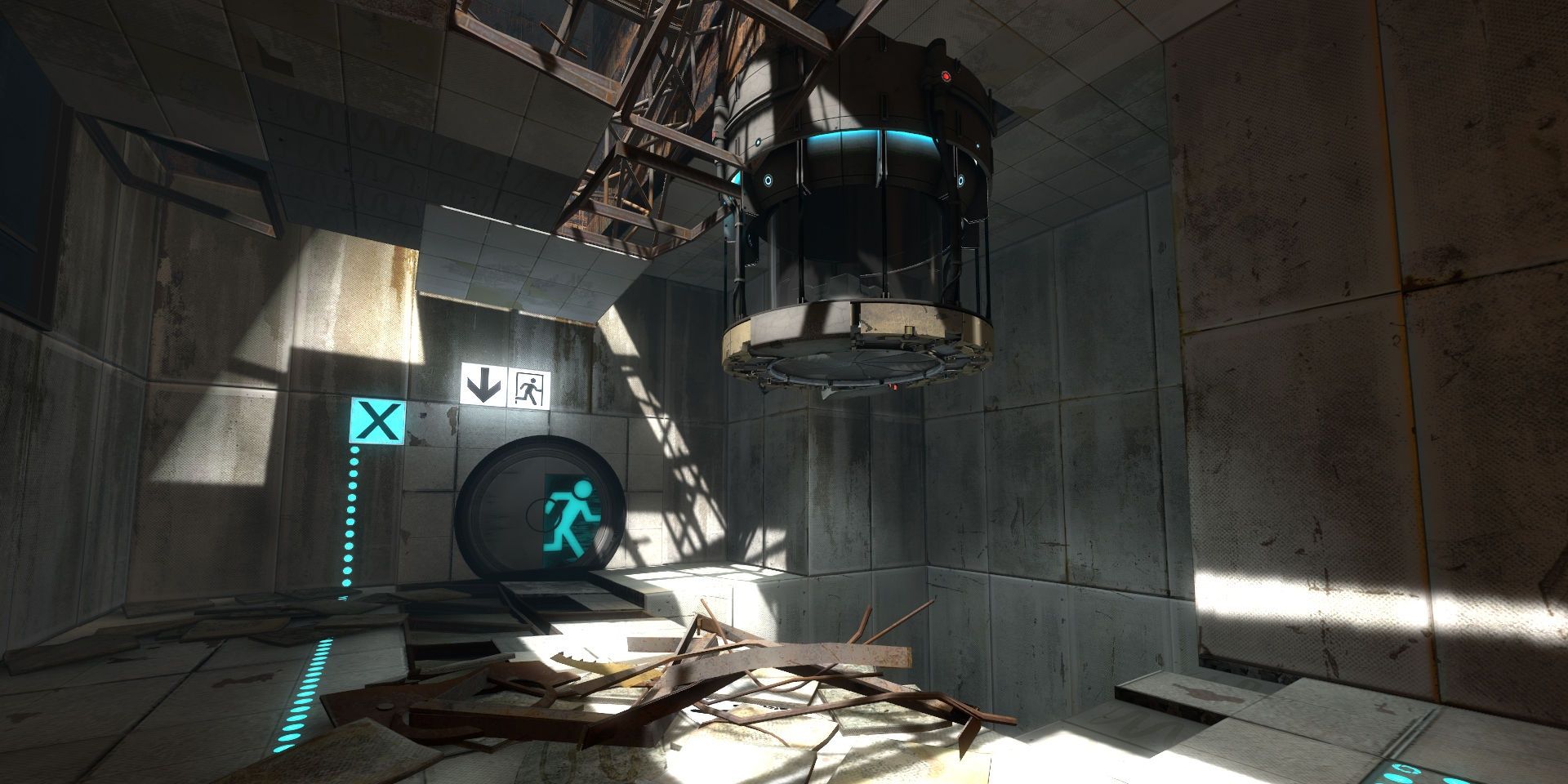 One of the first puzzle rooms in Portal 2