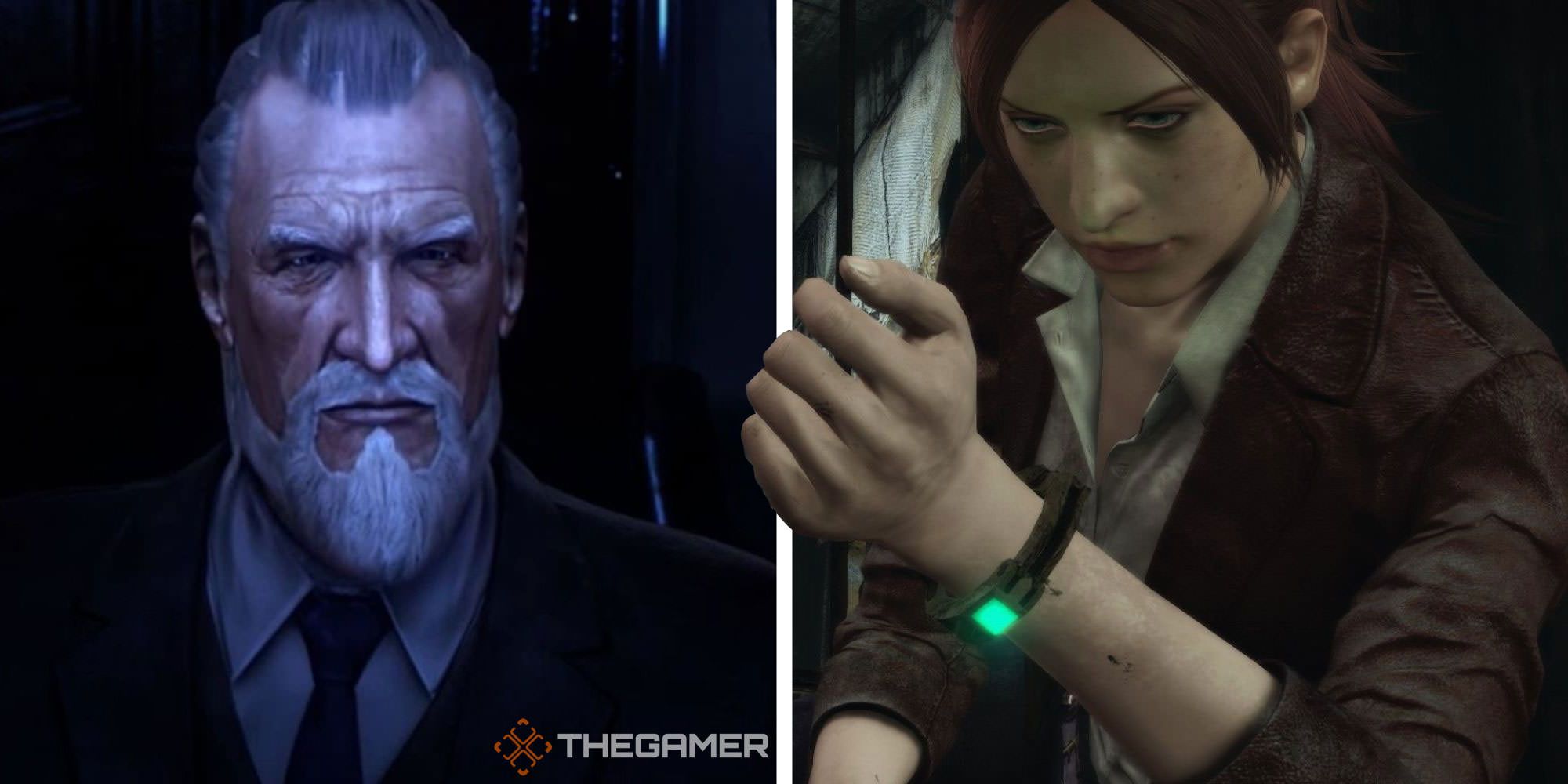 Split image of Morgan Lansdale and Claire Redfield