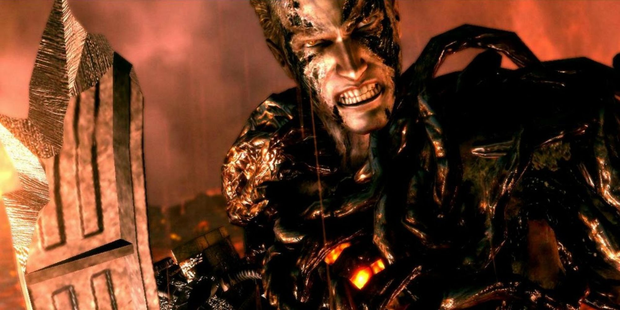 Resident Evil 5 Screenshot Of Albert Wesker Infected With Uroboros At End