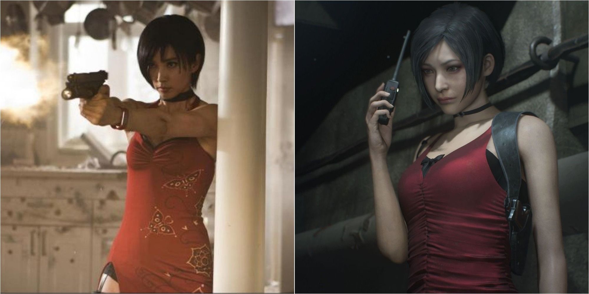 Resident Evil Ada Wong Split Image Of Live-Action Movie And Game
