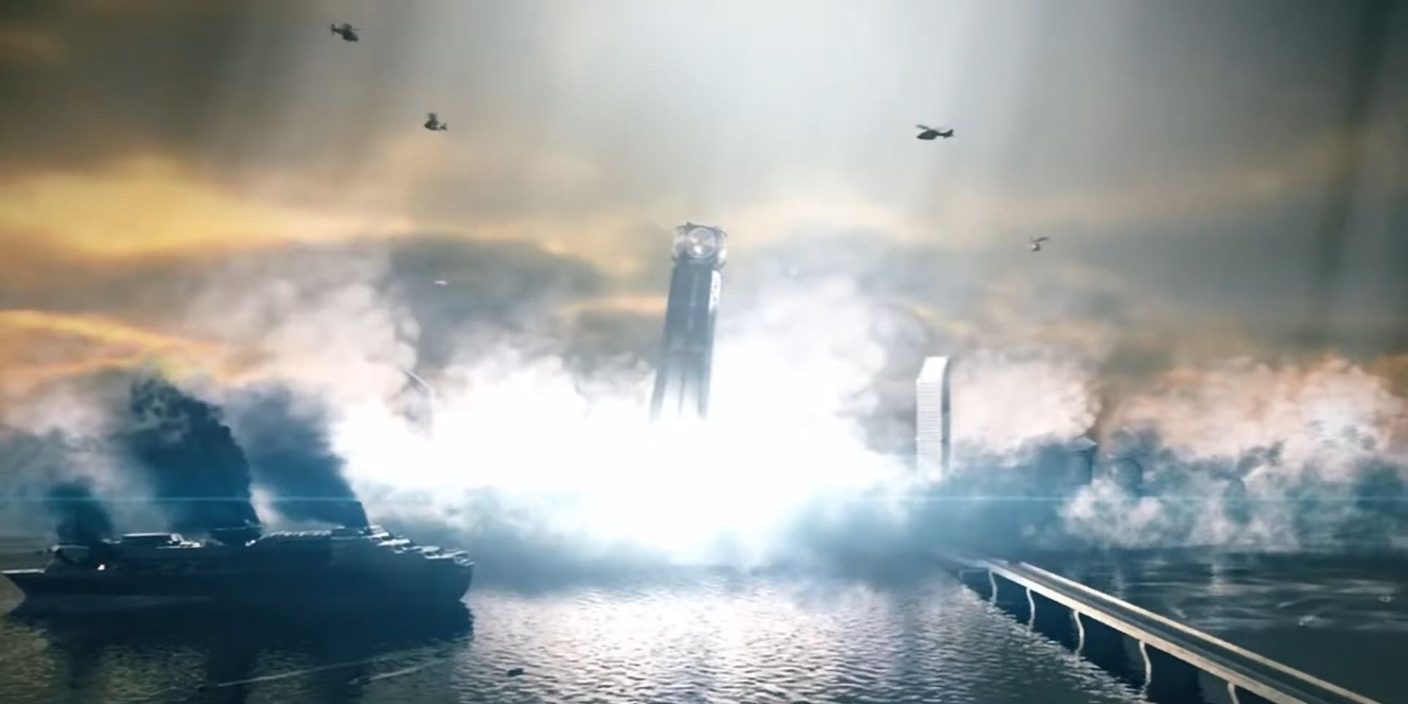 Resident Evil Revelations Screenshot Of Terragrigia Being Destroyed