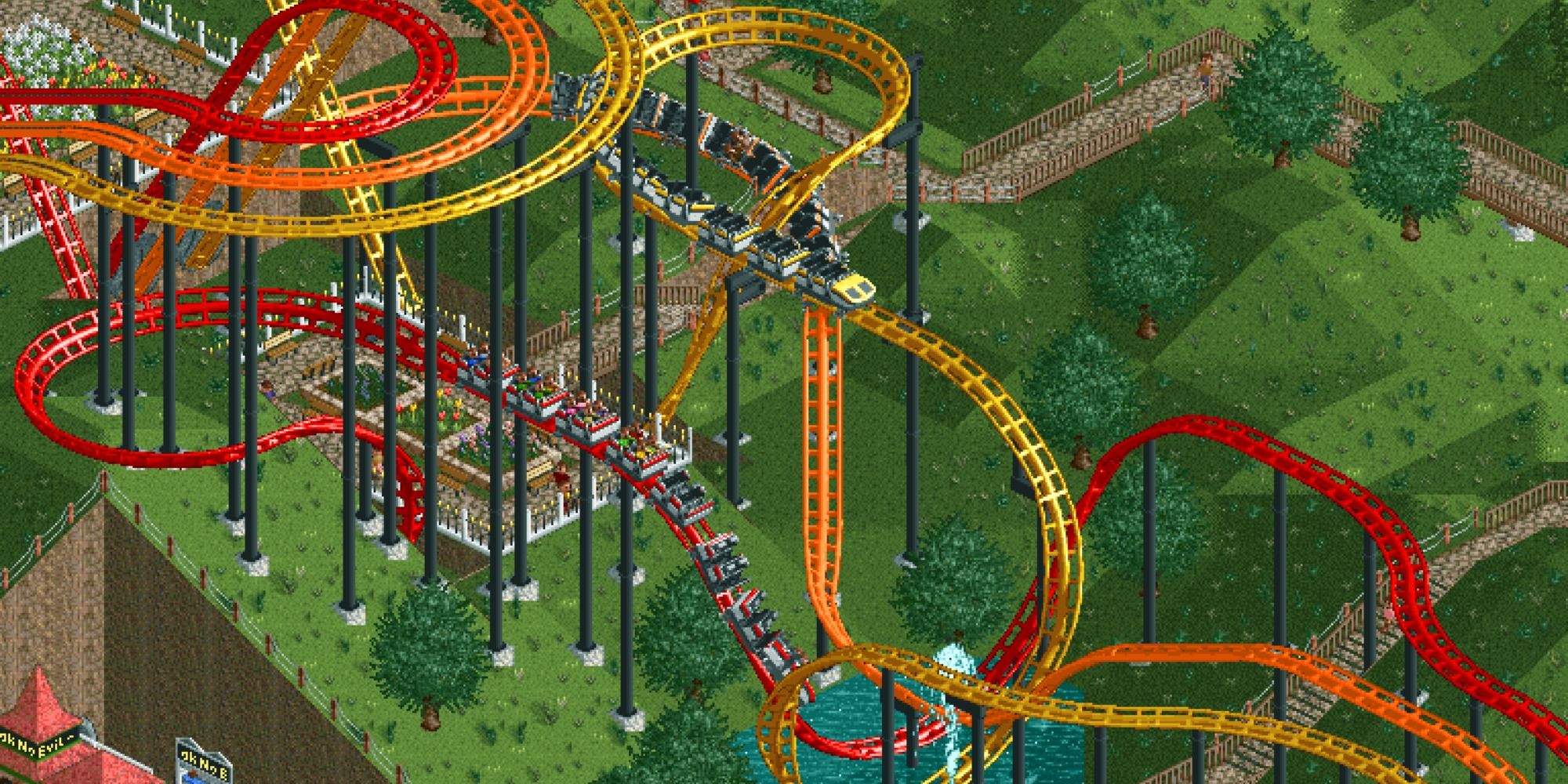 Roller Coaster Tycoon Steel Looping dueling coasters