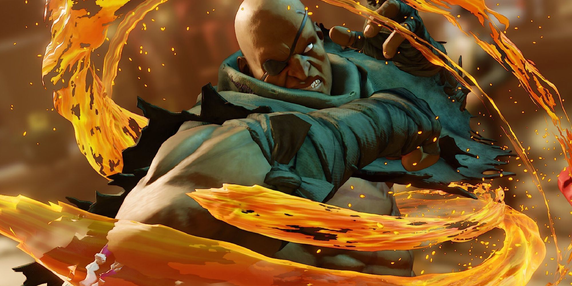Sagat during an attack animation