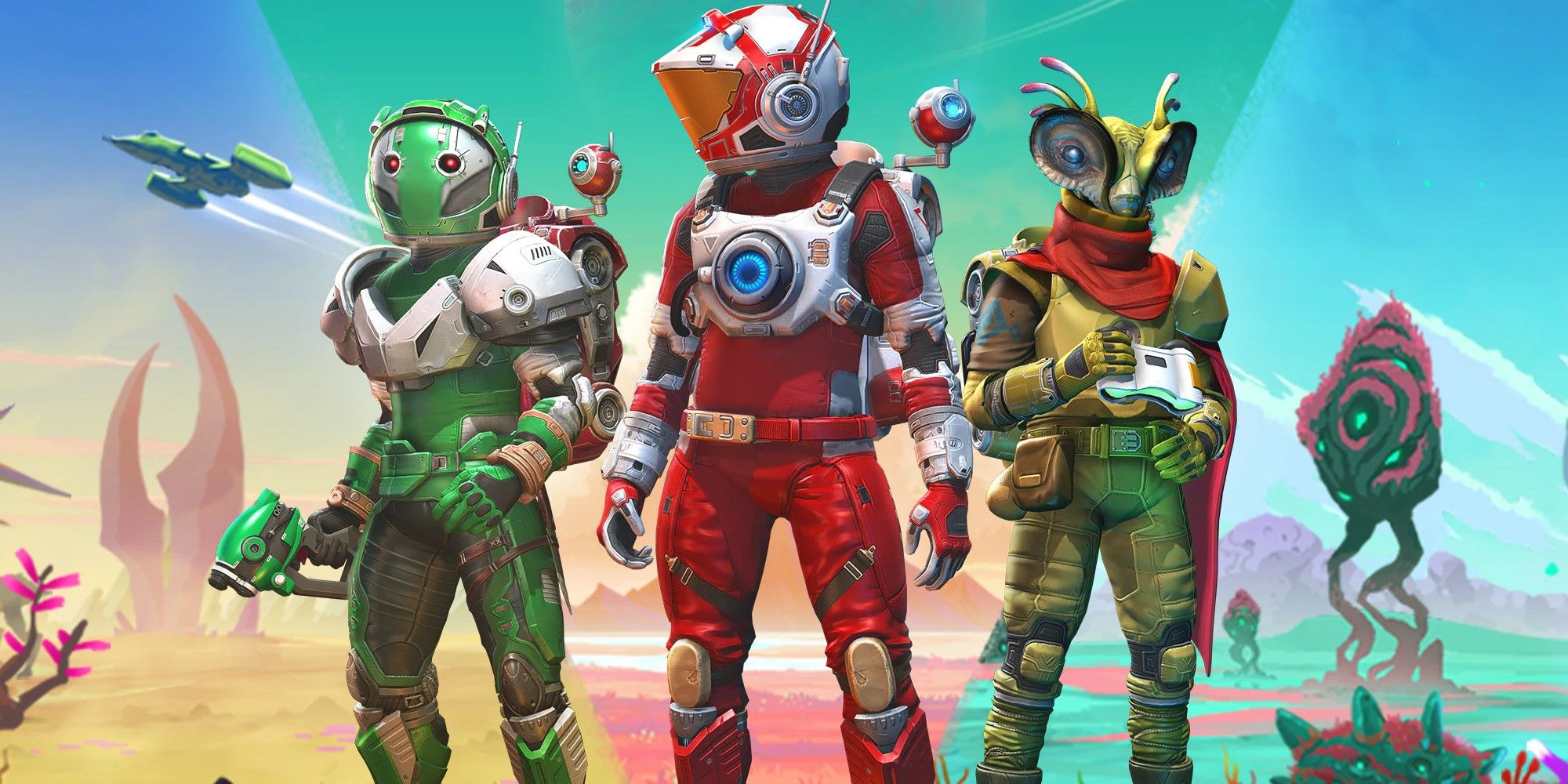 no man's sky three characters in promotional image