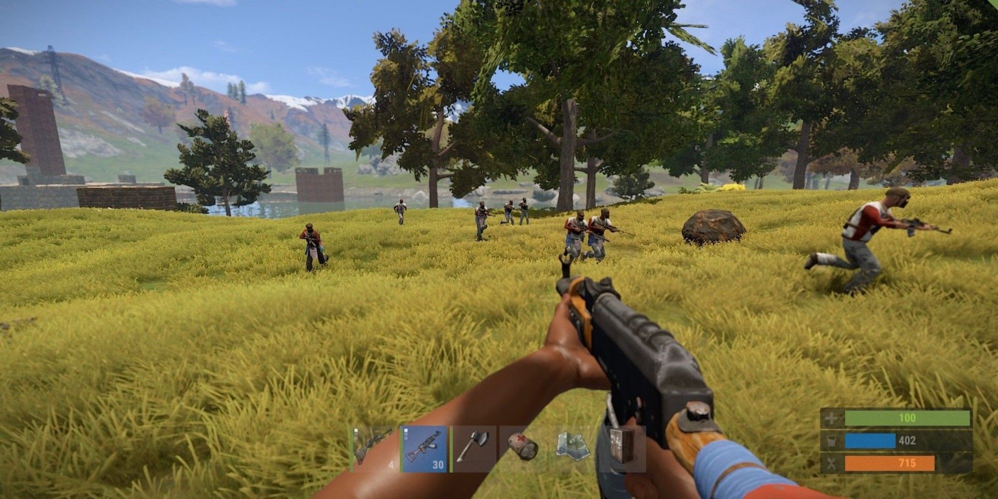 Rust Screenshot of Player holding AK-47