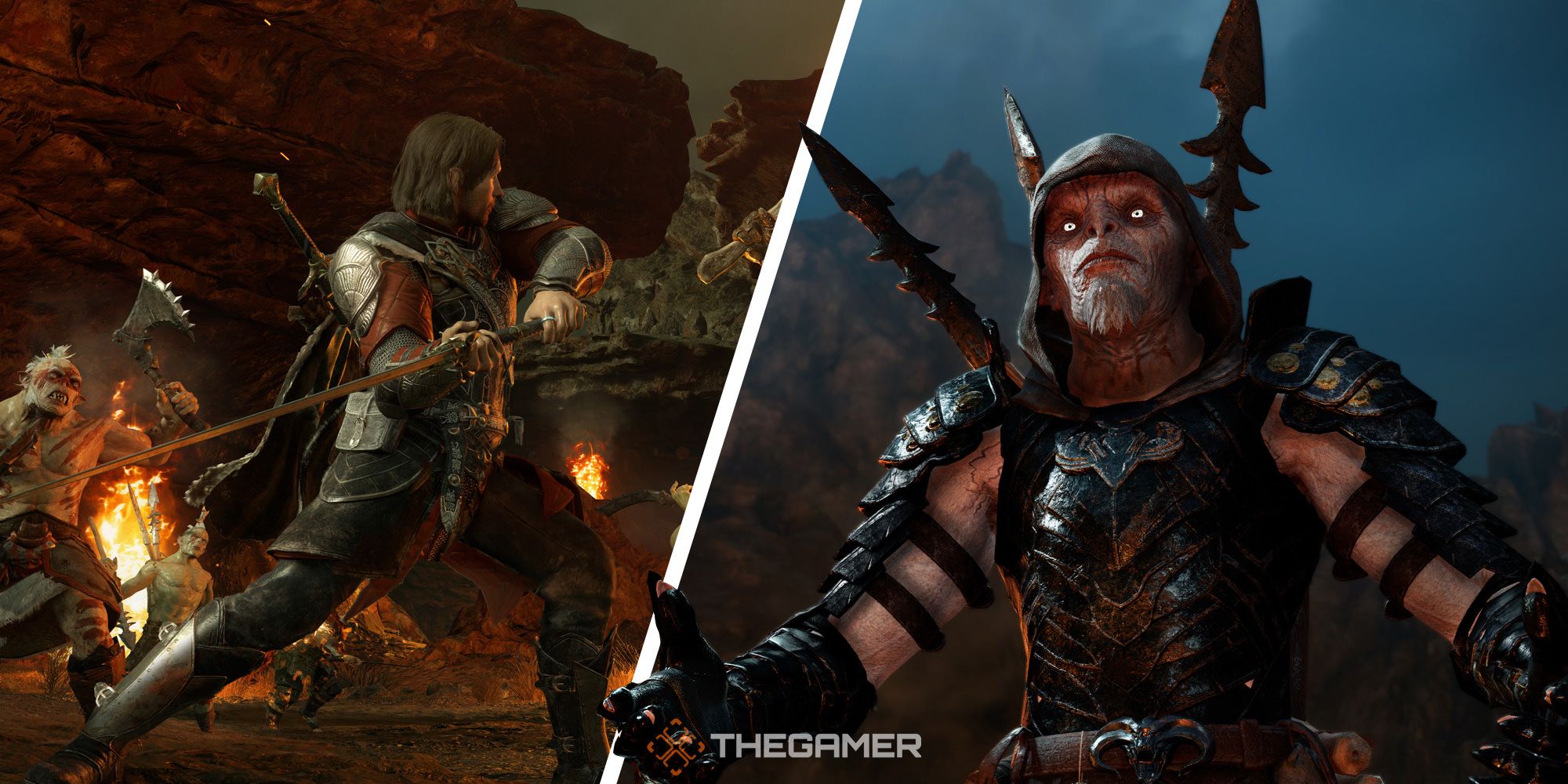 Split image of Middle-Earth: Shadow Of War