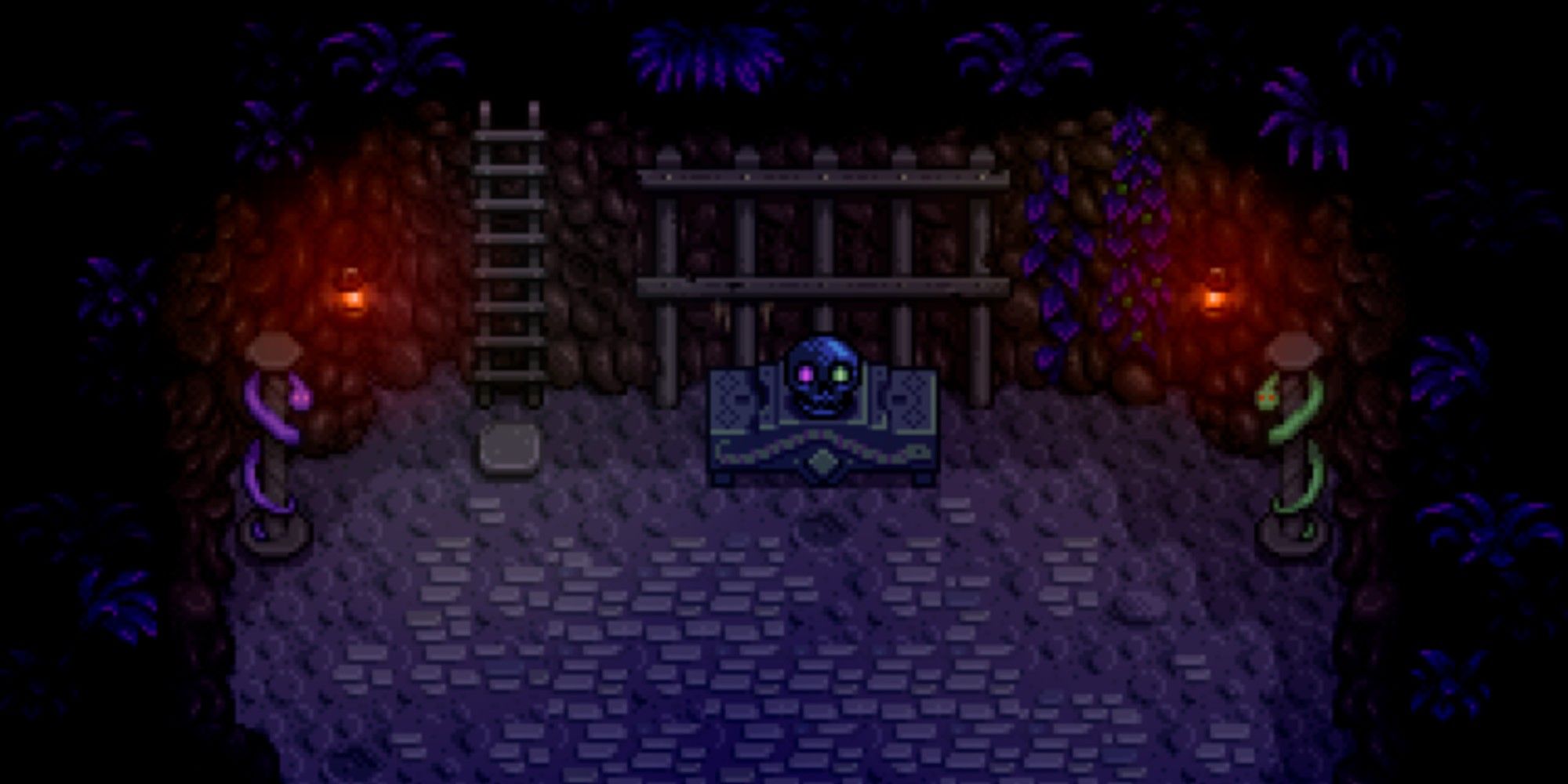 a shrine of challenge at the bottom of the mountain mines