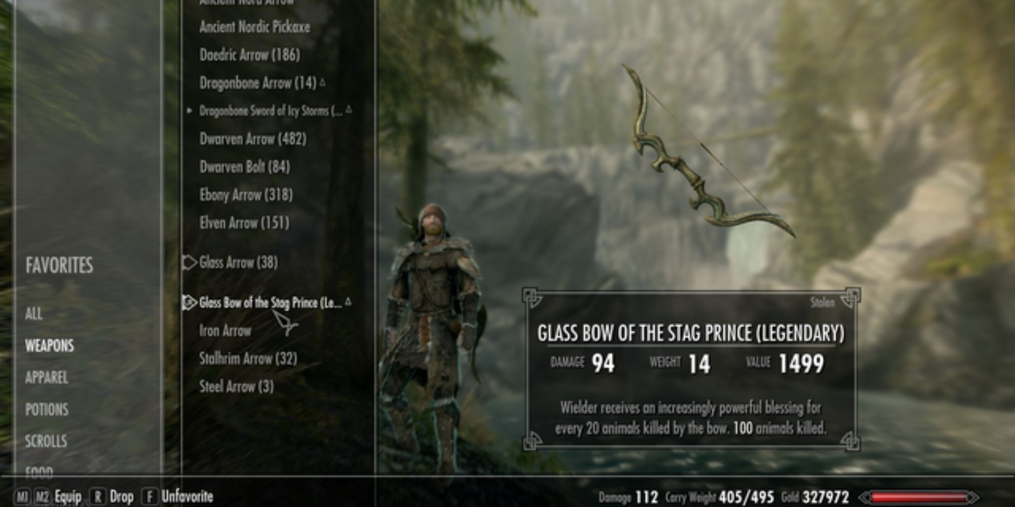 Skyrim Glass Bow Of The Stag Prince