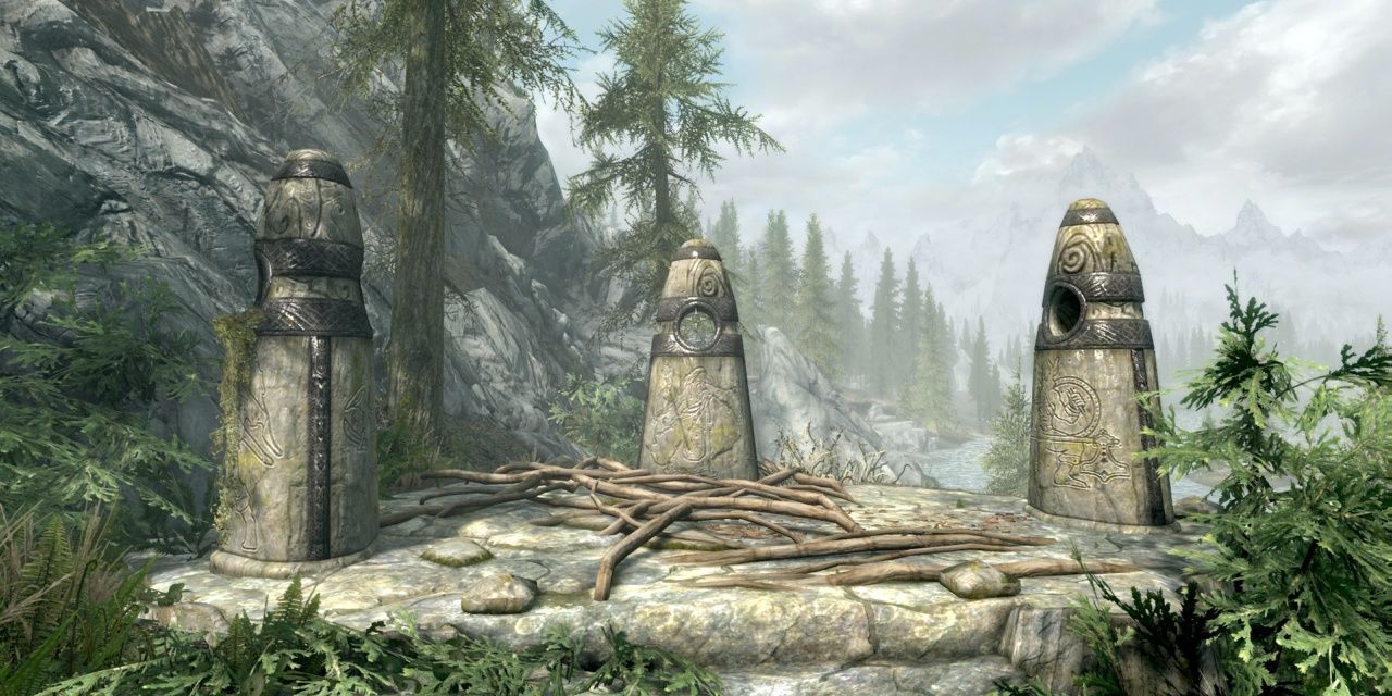 Skyrim: Guardian Stones, consisting of the Mage Stone, the Thief Stone, and the Warrior Stone