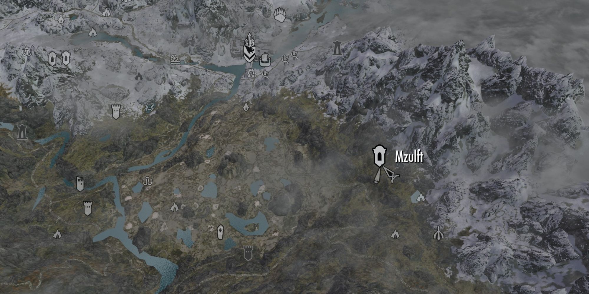 Skyrim Map - Location of Mzulft