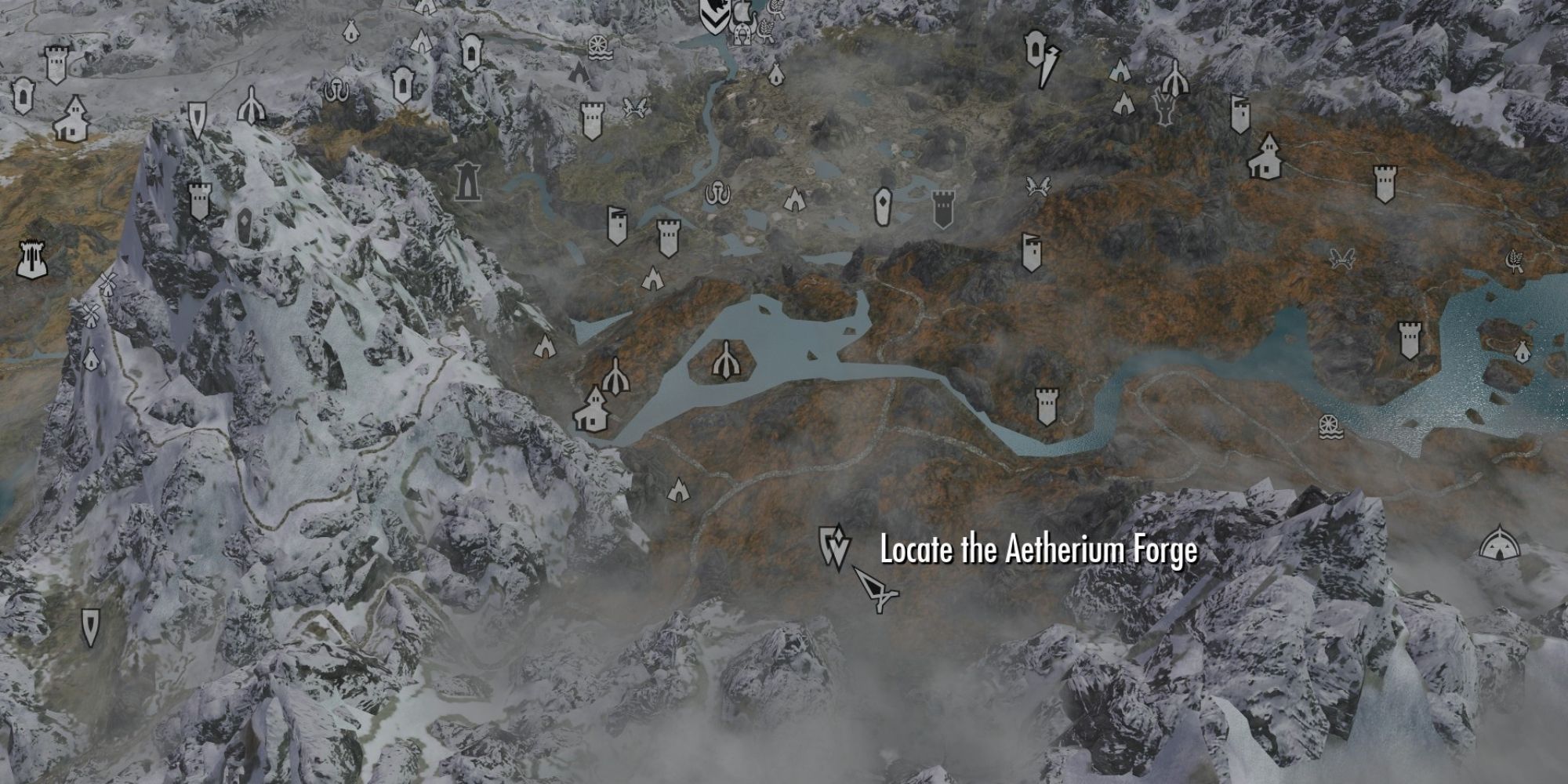 Skyrim Map - Location of the Aetherium Forge (Ruins of Bthlaft)