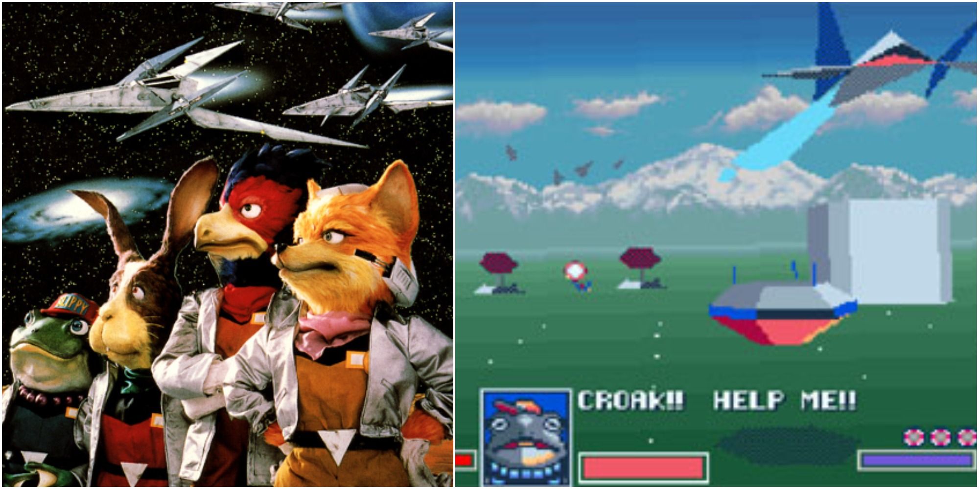 Star Fox characters and gameplay from the retro game