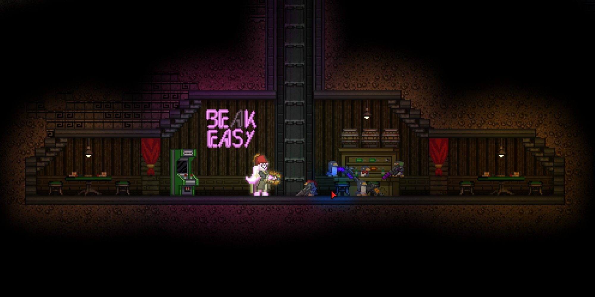 beak easy bar in outpost with penguin mercenaries 