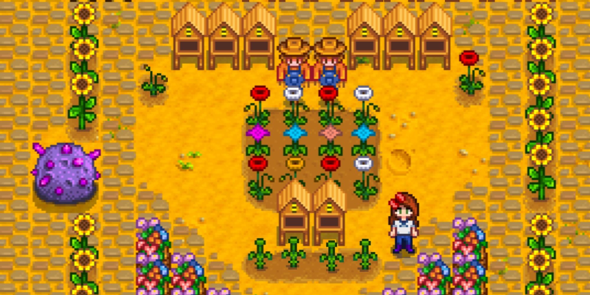 Stardew Valley Flowers and Bee Houses layout