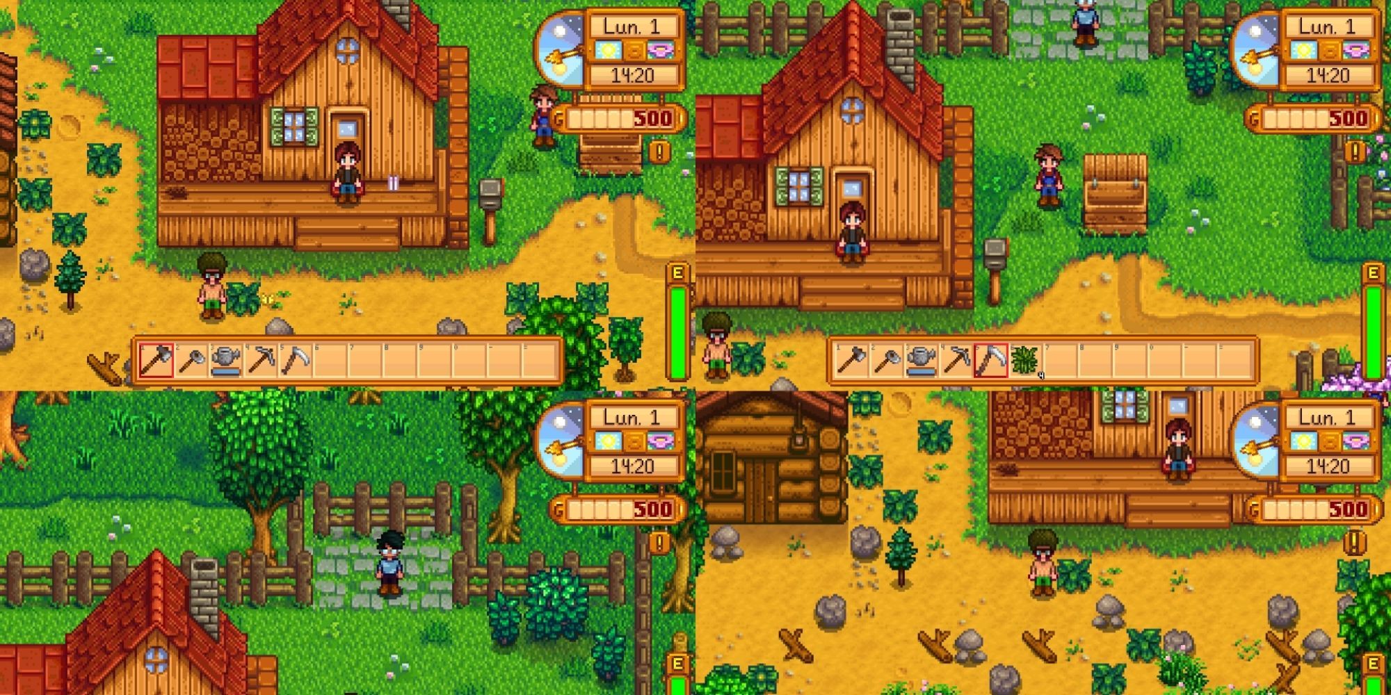 Stardew Valley Split-Screen 4-Player (4 players on a standard farm together)