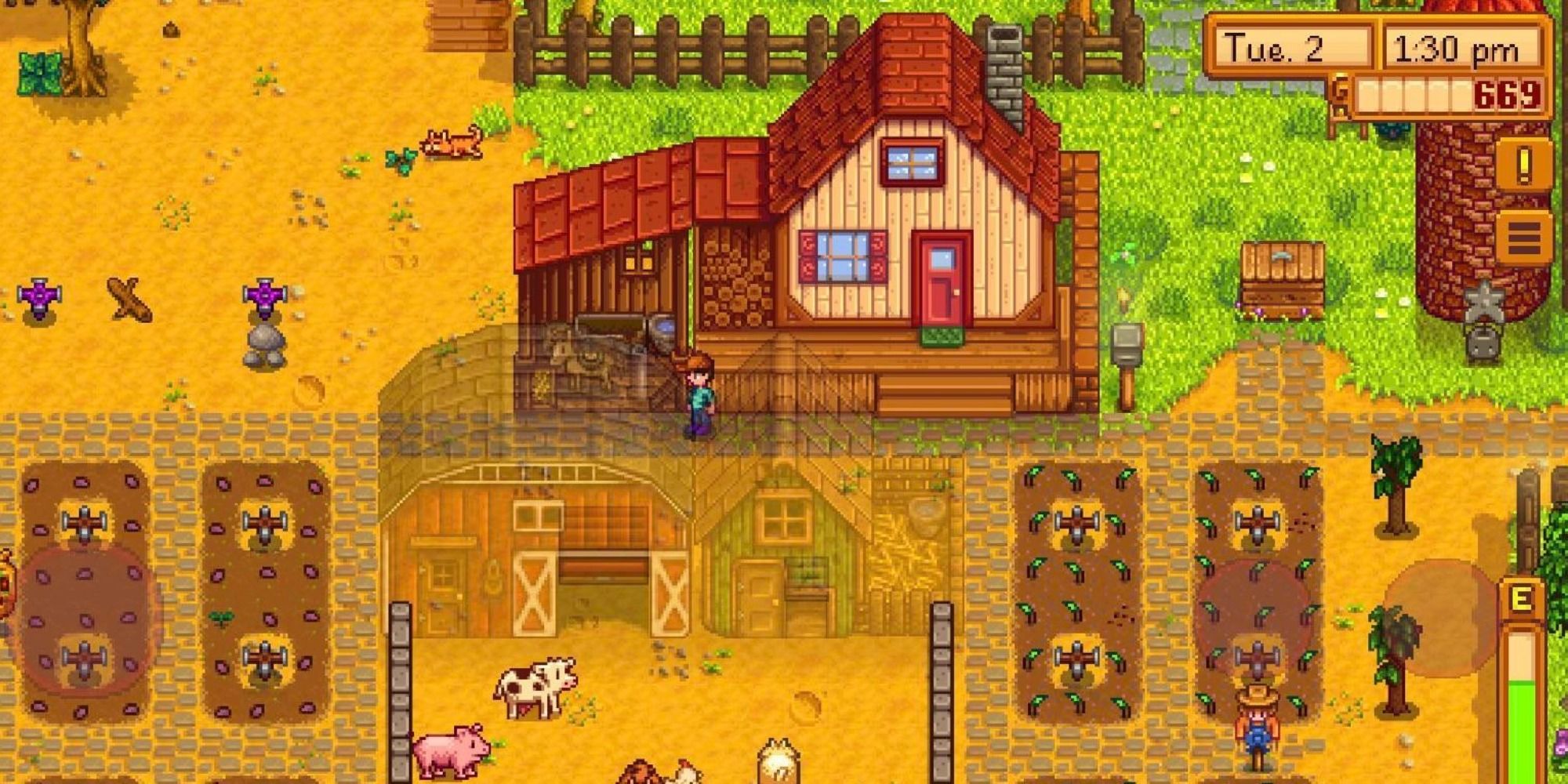 Stardew Valley Stable placed right at the side of the farmhouse for expediency