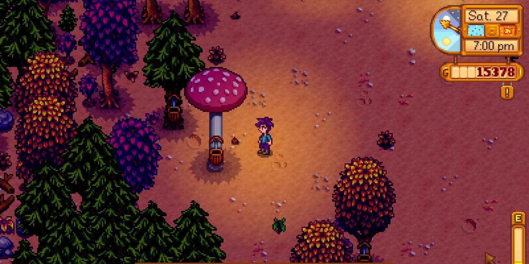tapper placed on giant mushroom with player standing nearby