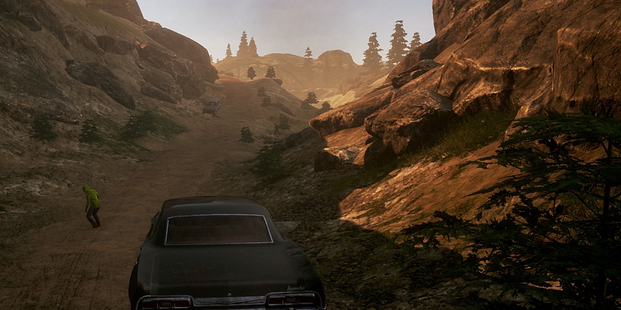 State of Decay 2 driving through hills in drucker county