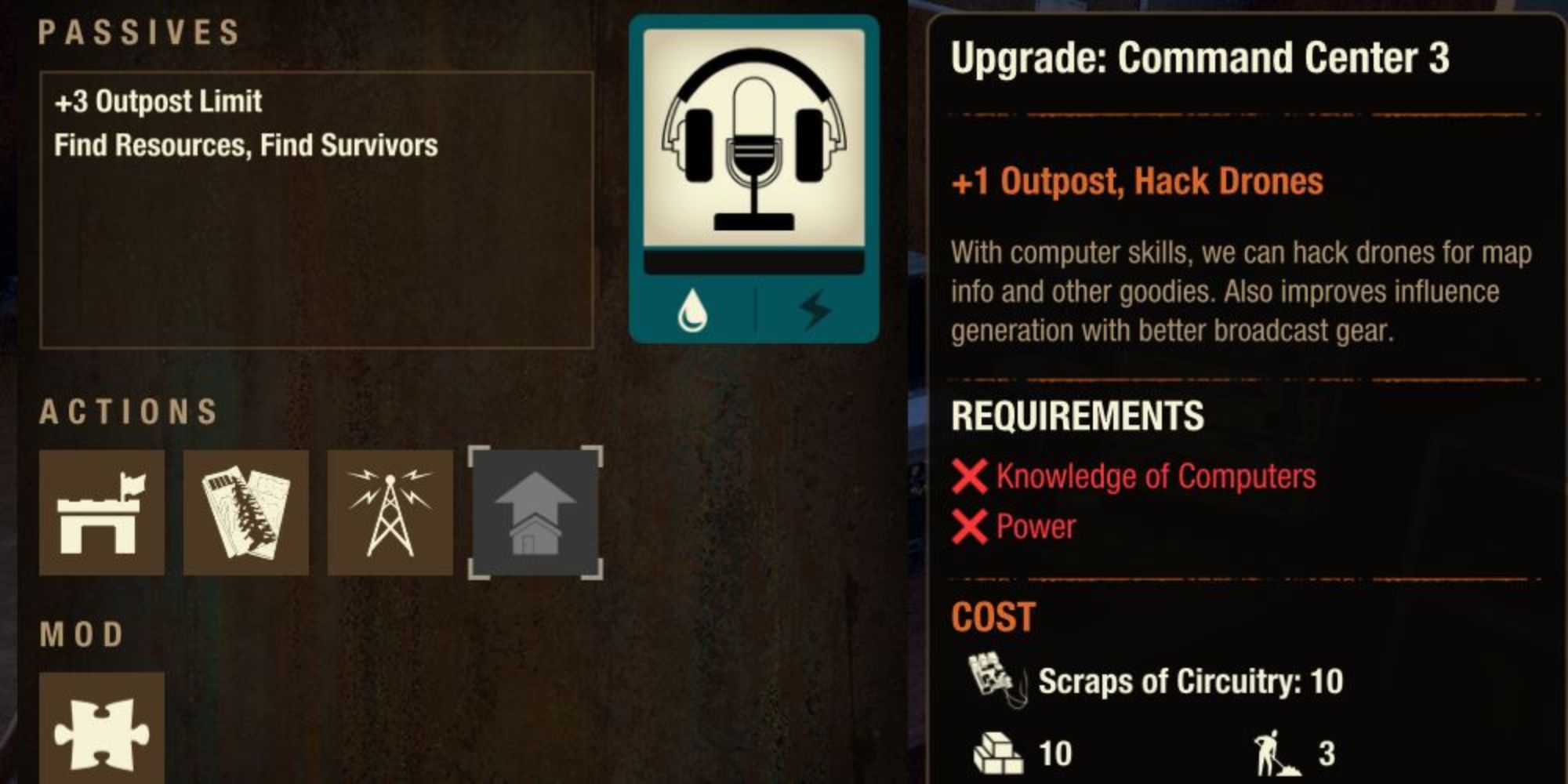 State of Decay 2 upgrade command center 3