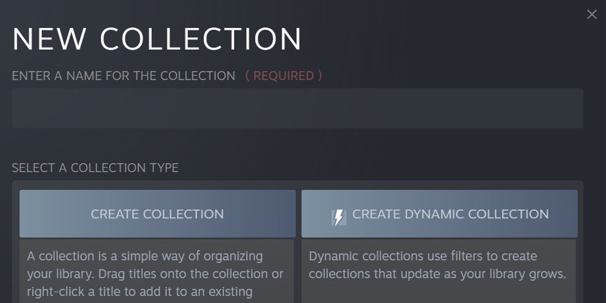 Steam New Collection