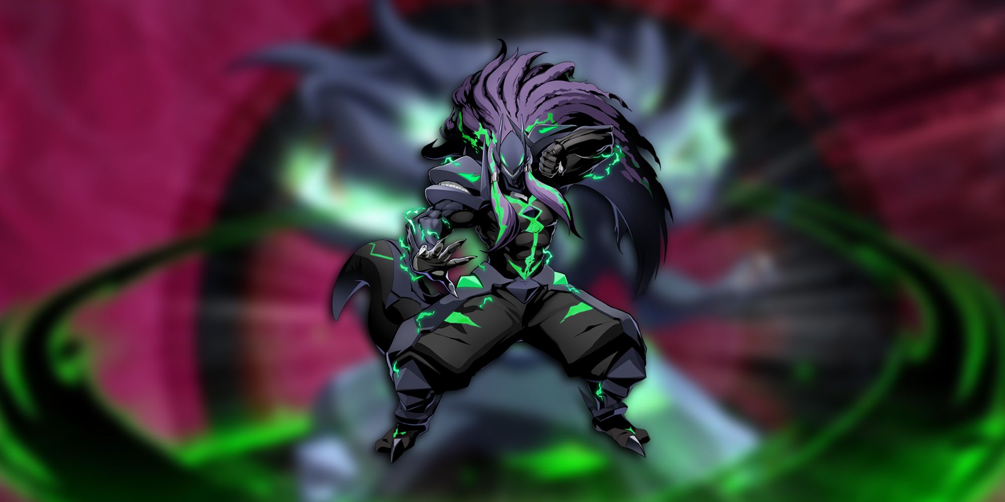 PNG Of Susanoo From BlazBlue Overlaid On Image Of Their Sprite In-Game