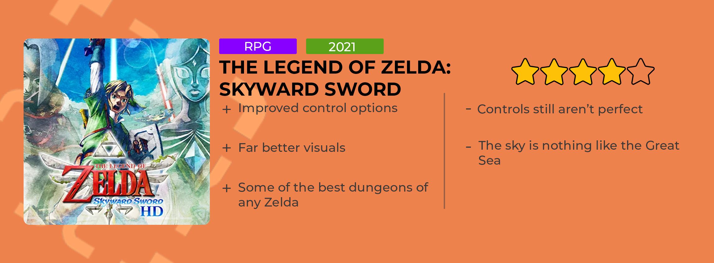 The Legend of Zelda Skyward Sword HD Review Score Card