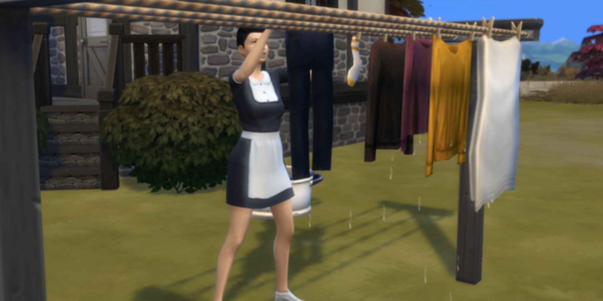 The Sims 4 Maid Doing Laundry