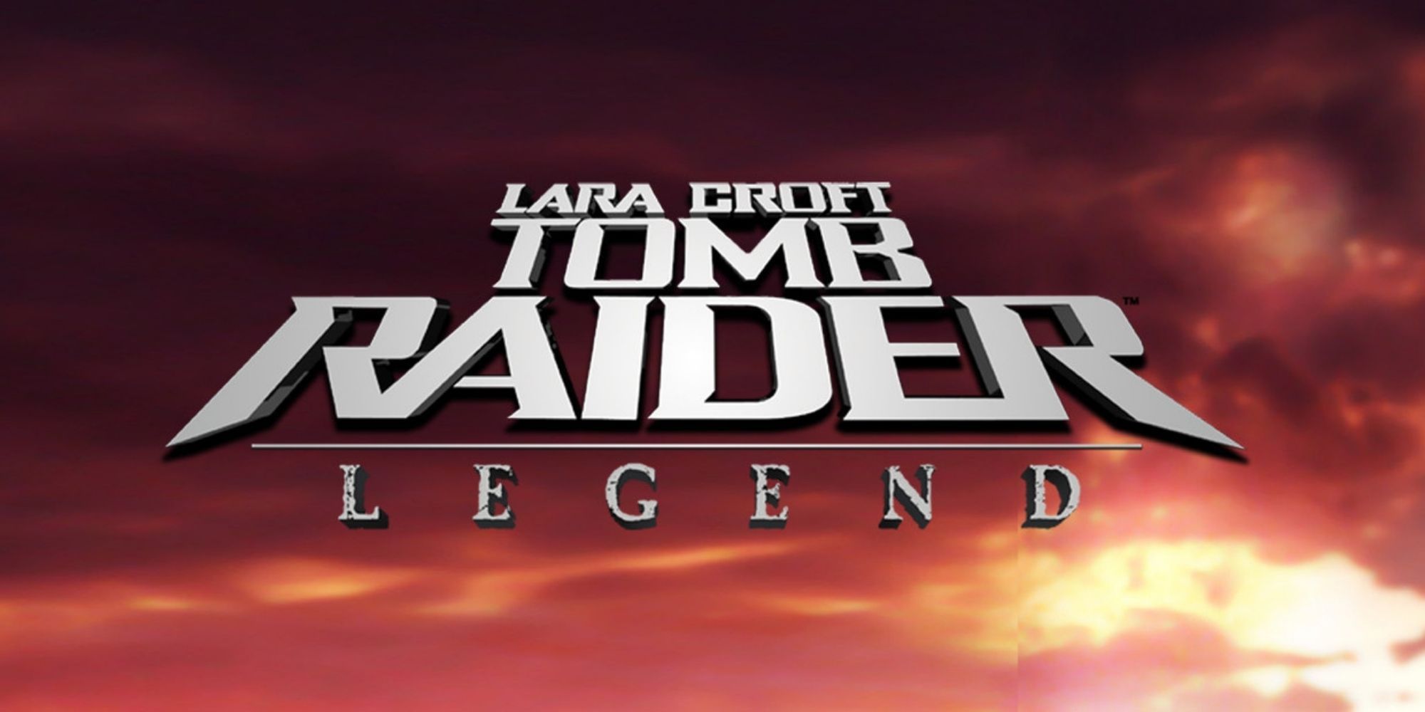 Tomb Raider: Legend Titles Over A Stormy Red Sky