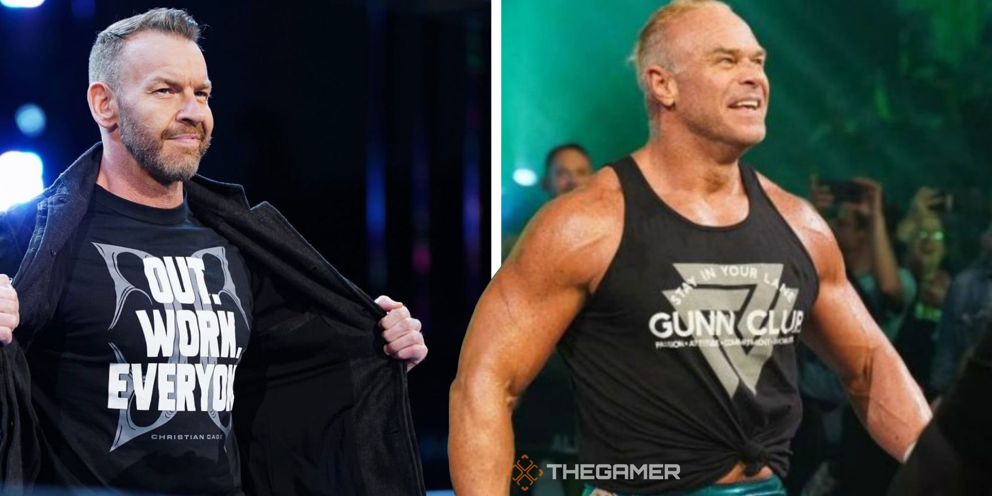 Split image of Christian Cage and Billy Gunn