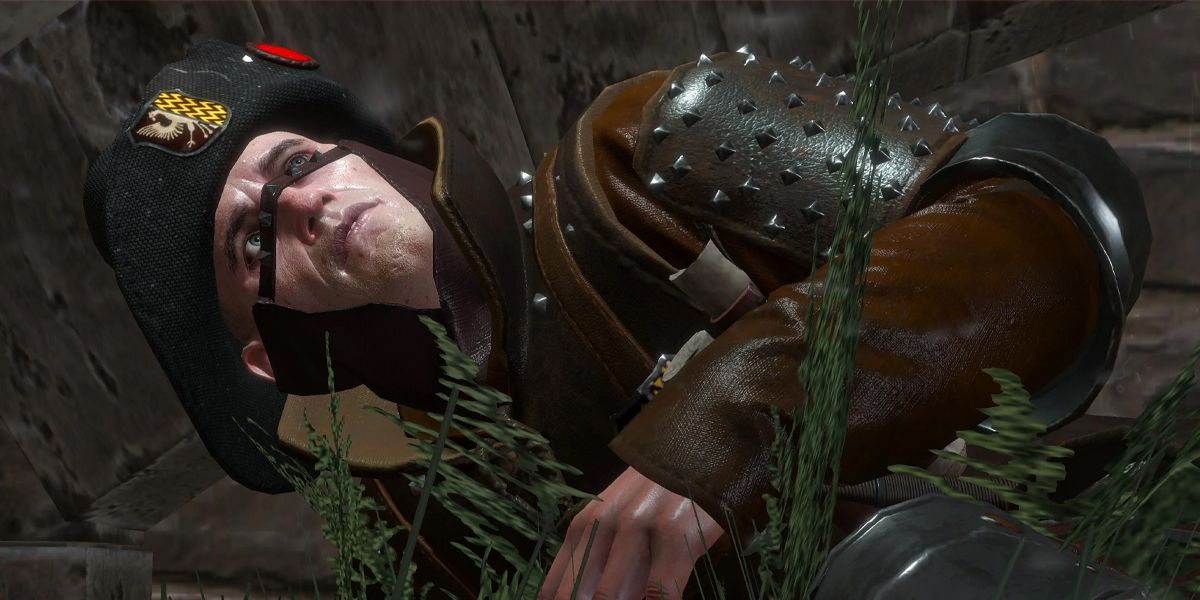 Witcher 3 Novigrad Closed City an NPC laying on the ground