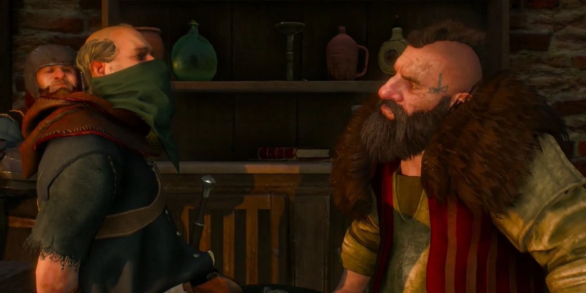 Witcher 3 The Gangs Of Novigrad two npcs speaking with each other