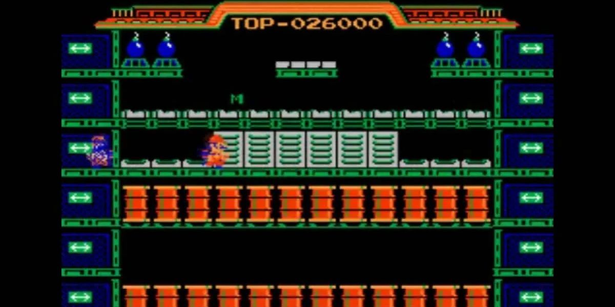 A screenshot from Wrecking Crew on the NES