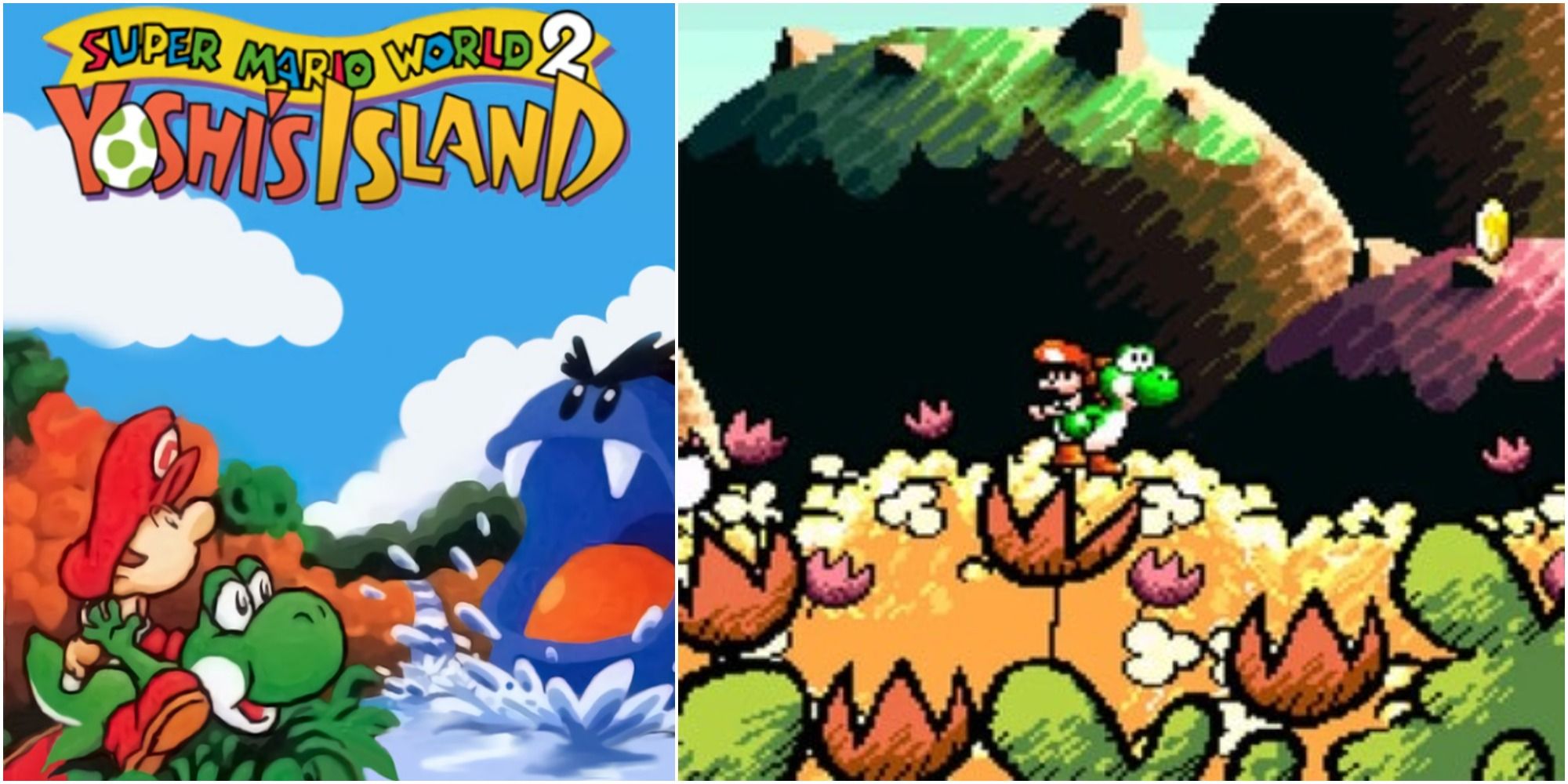 Yoshi's Island Nintendo Switch Online box art and gameplay