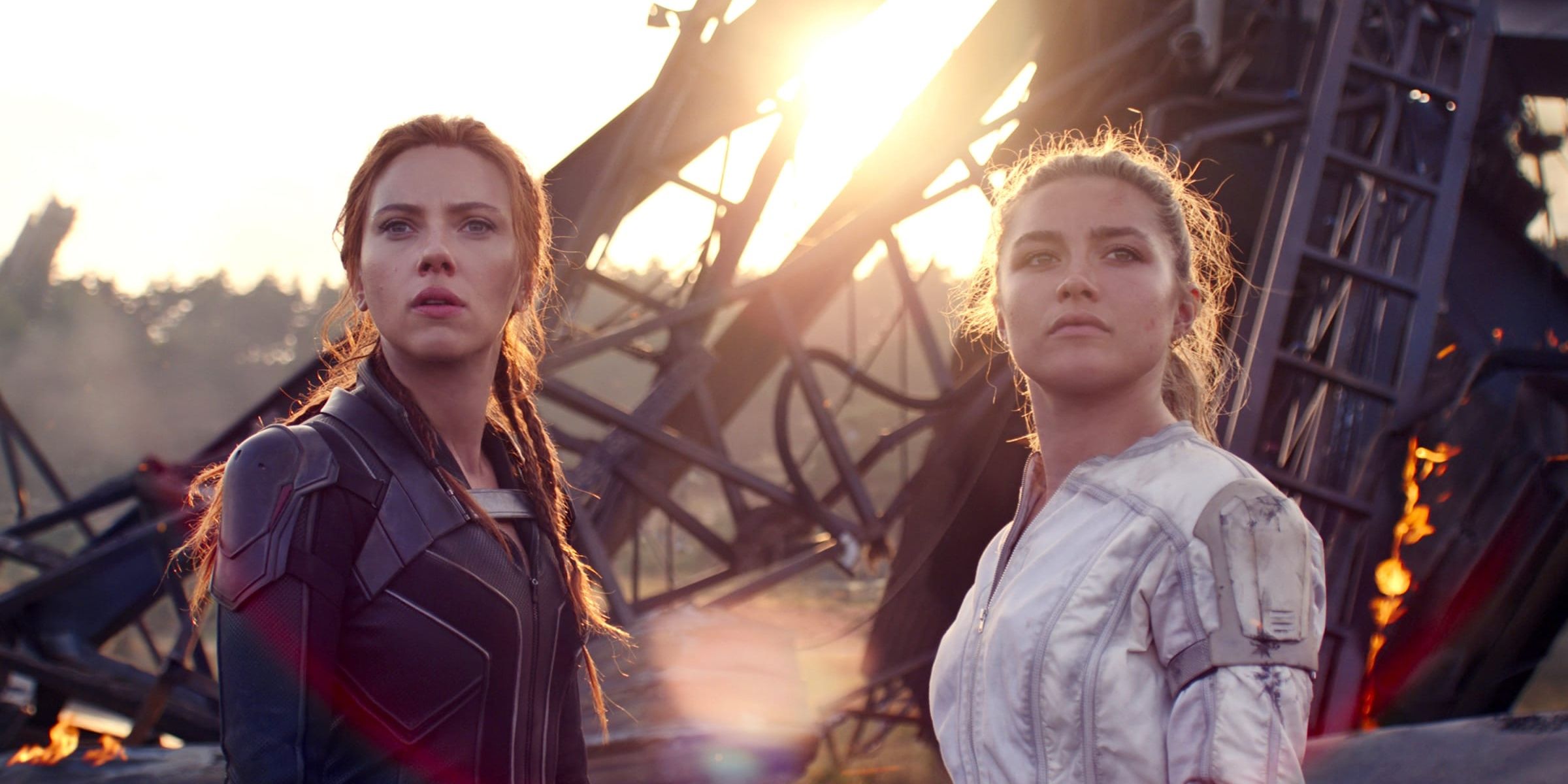 Natasha Romanoff and Yelena Belova look onwards