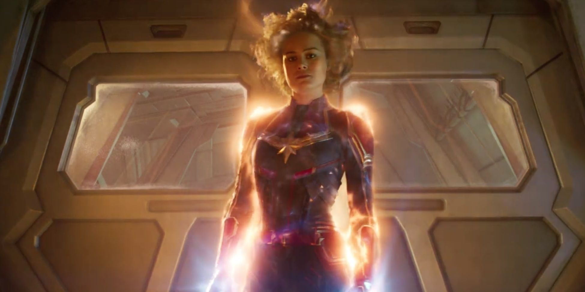 Carol Danvers charged up as Captain Marvel