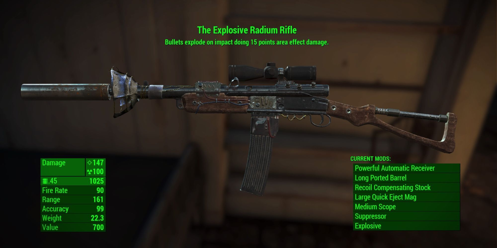 Fallout 4 Radium Rifle Inside Inventory