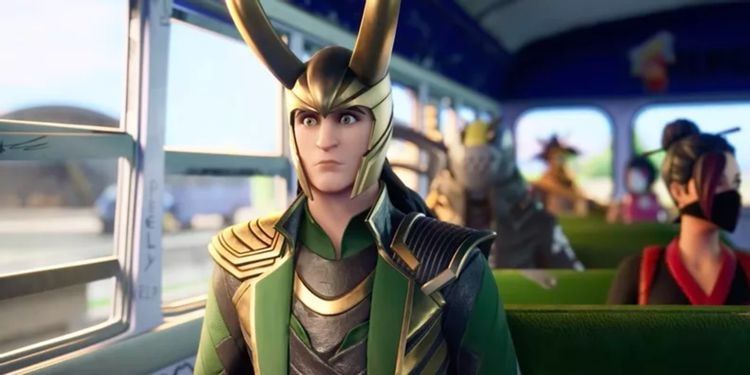 loki sitting on the battle bus while waiting for the match to start
