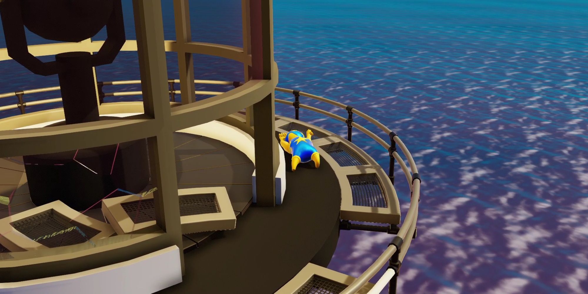 Gang Beasts: Brawler Knocked Out On The Ground