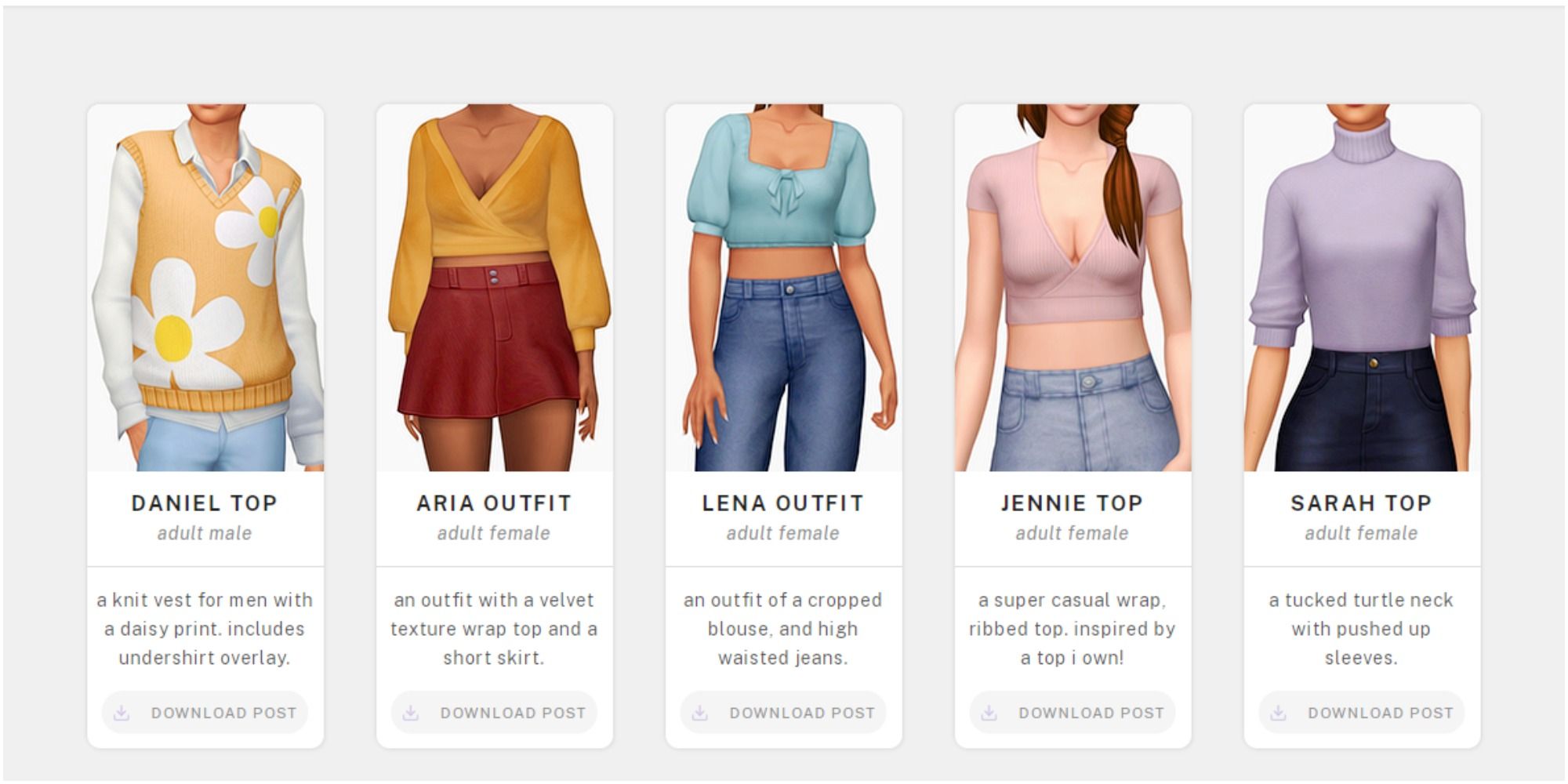 sims 4 custom content clothes pack