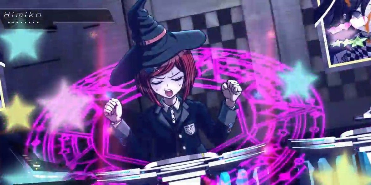 Himiko with magic circle in trial .