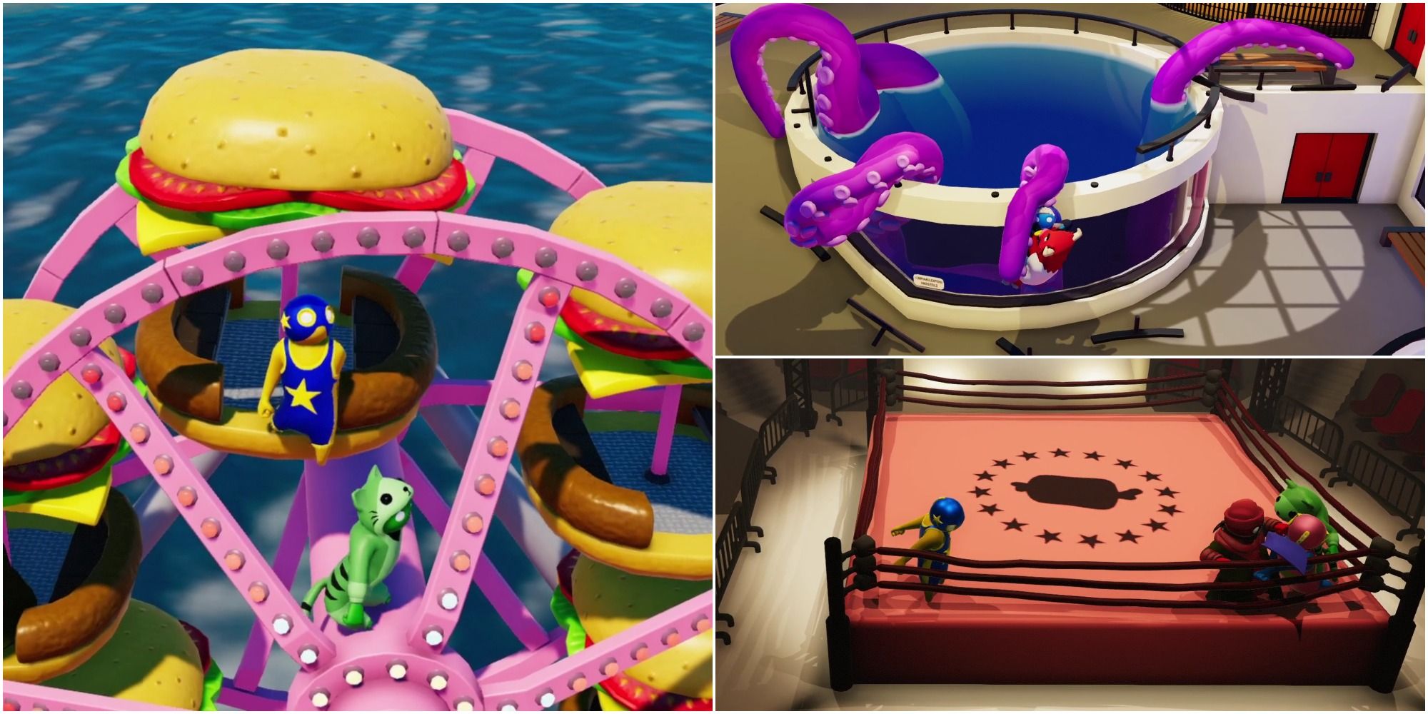 Gang Beasts: Ferris Wheel, Map Hazard Squid, Multiplayer Brawl In Featured Image