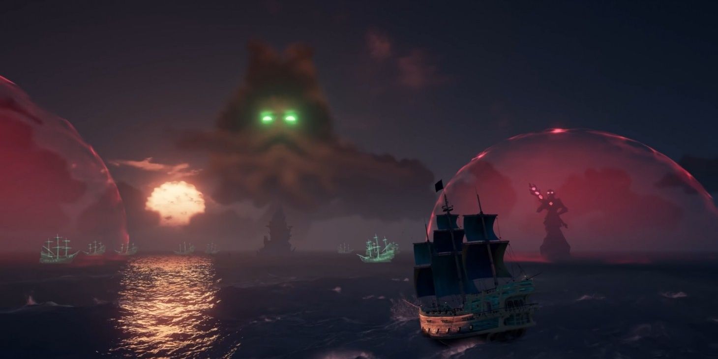 A Davy Jones cloud leading into the Lords of the Sea tall tale in Sea of Thieves