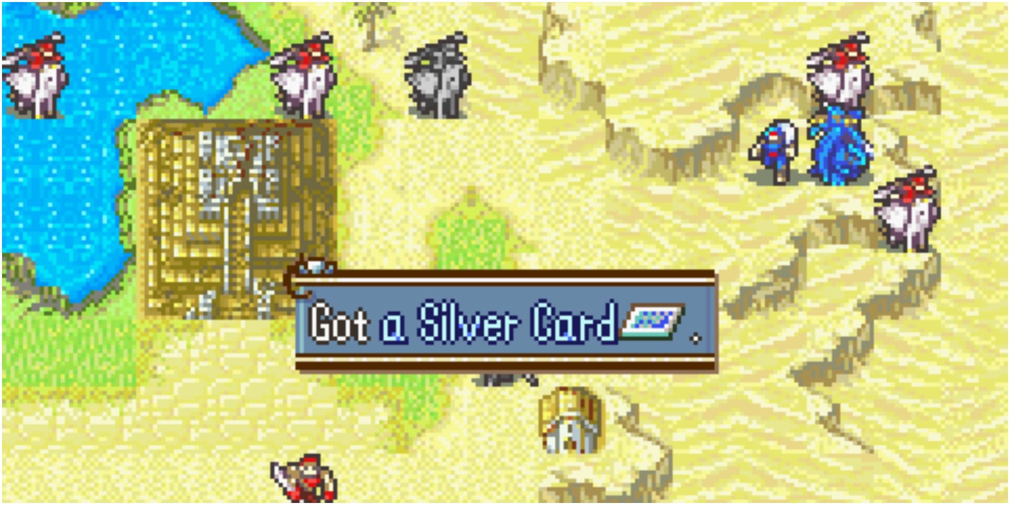 silver card fire emblem screenshot with desert terrain