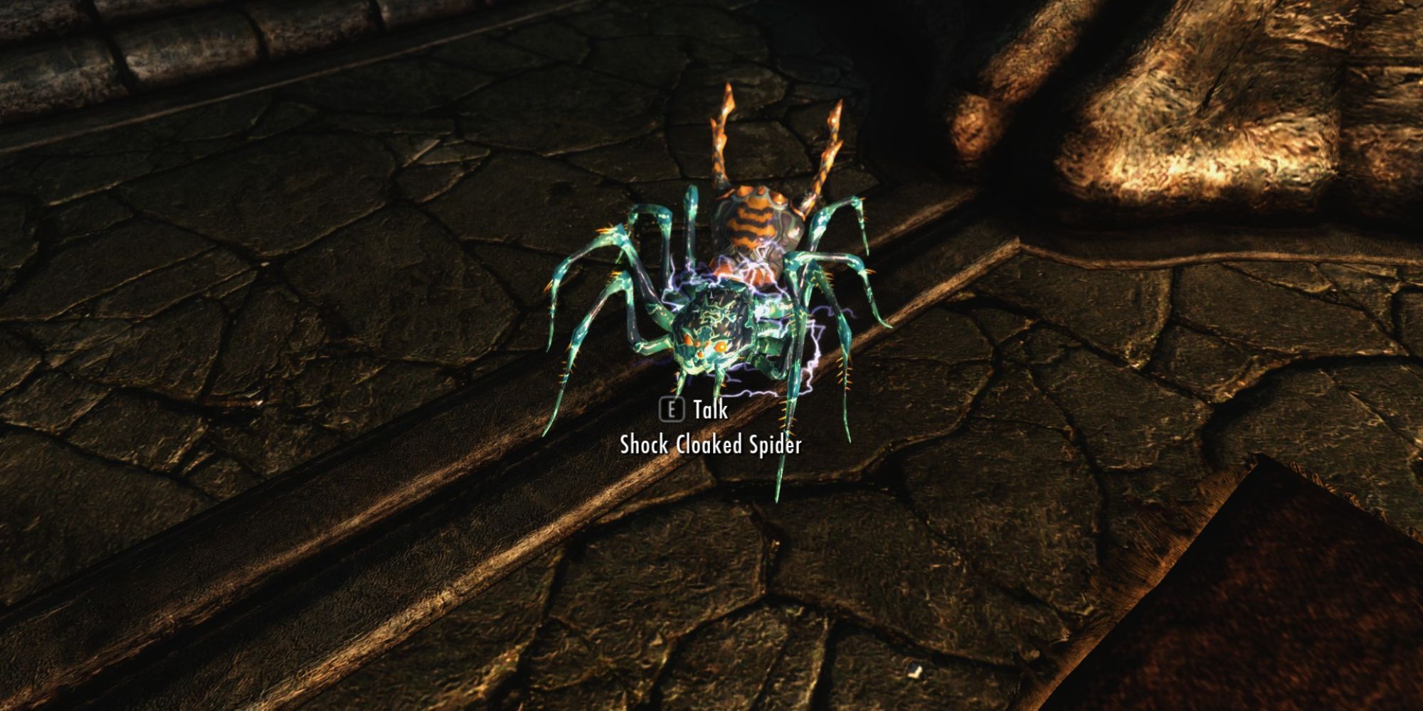 skyrim_shock spider in a dungeon