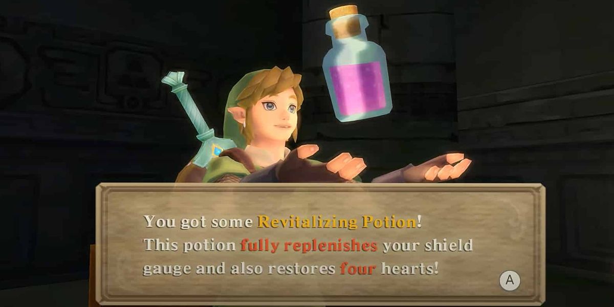 The Legend Of Zelda Skyward Sword Link obtaining Revitalizing Potion