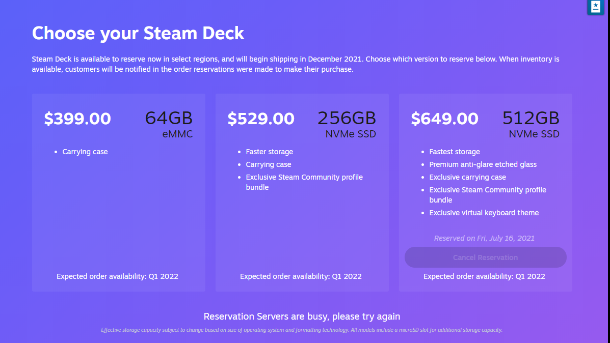 steam deck cost