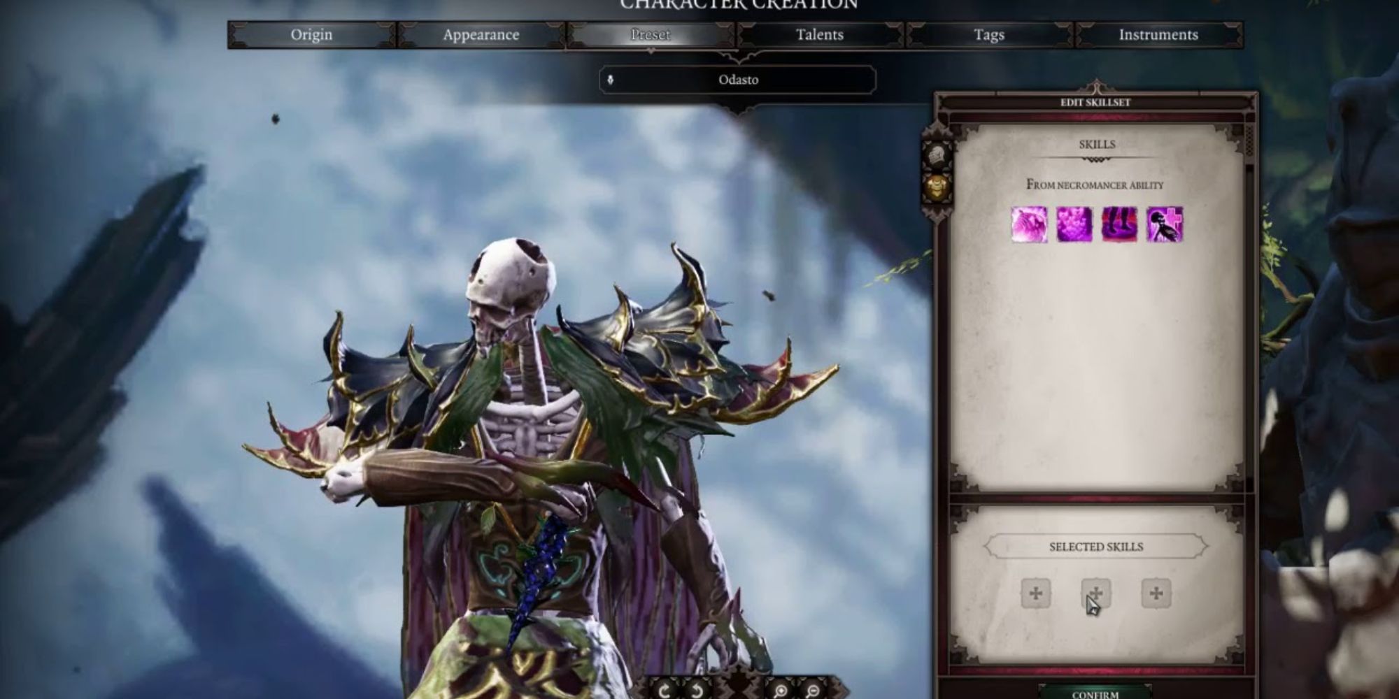 undead character in dos 2