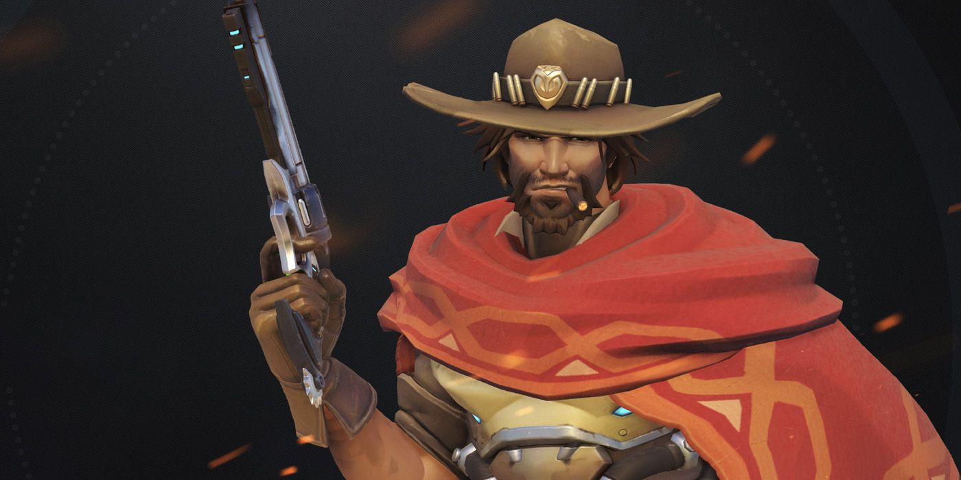 Close-up profile of the gunslinging playable character Cole Cassidy in Overwatch. 