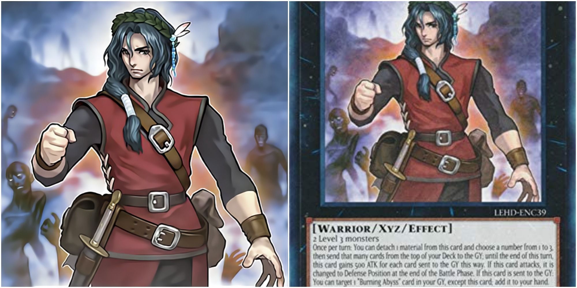 yugioh dante traveler of the burning abyss card art and text