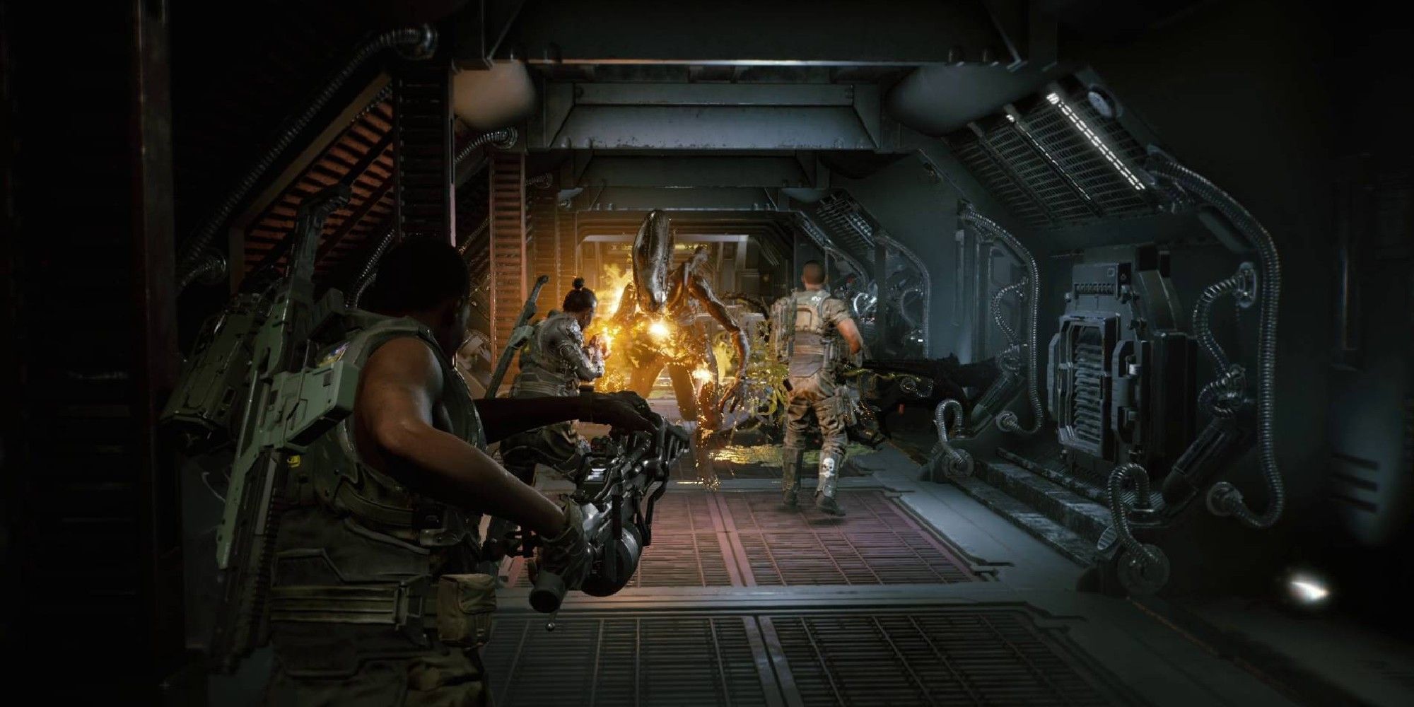 Aliens Fireteam Elite Killing Xenomorph Warrior